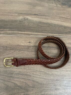 Brown Men’s Genuine Leather Large Braided Belt